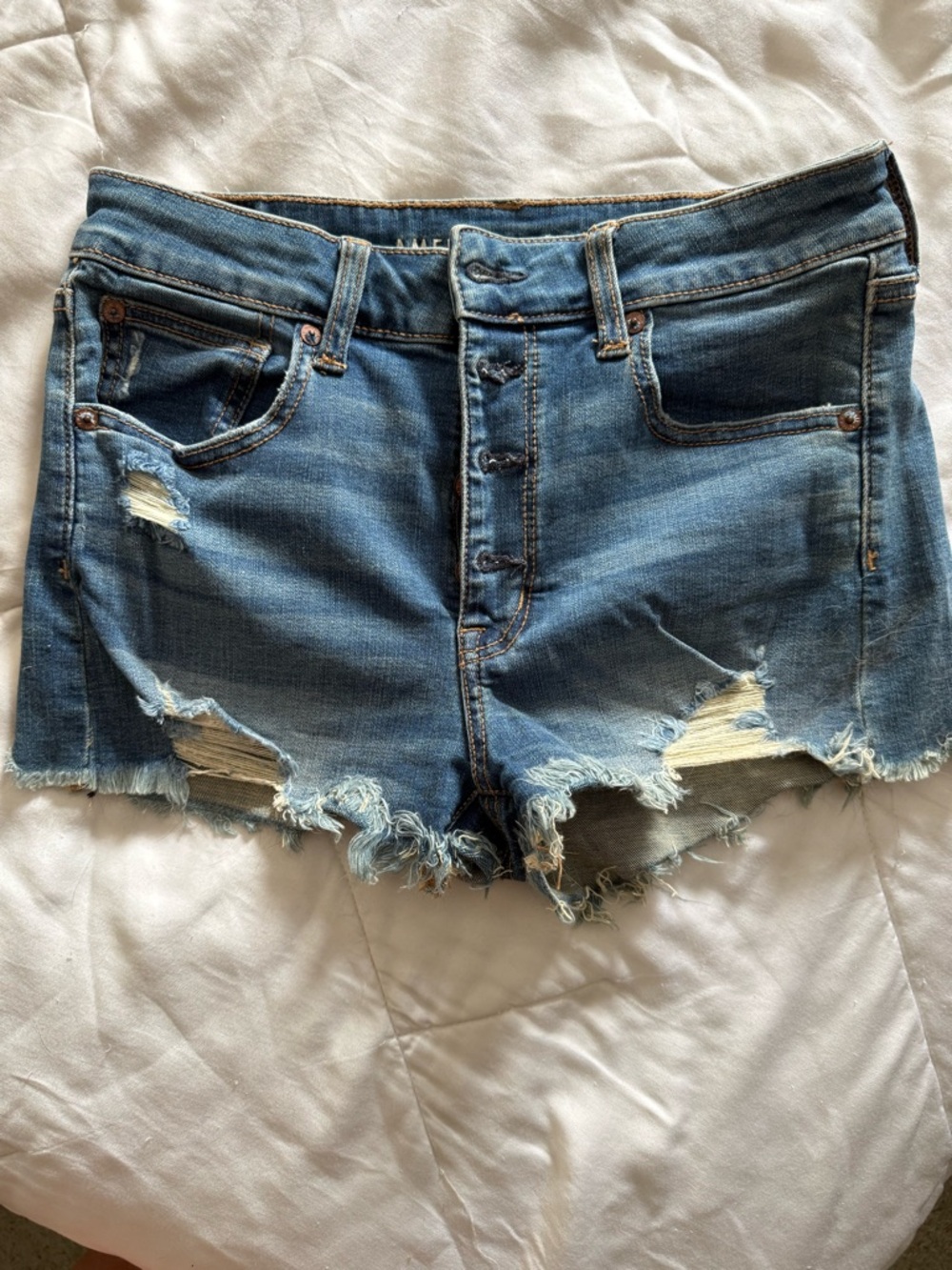 American Eagle Outfitters Distressed Denim Jean Shorts - Blue